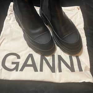 Ganni Sleek Black Leather Boots